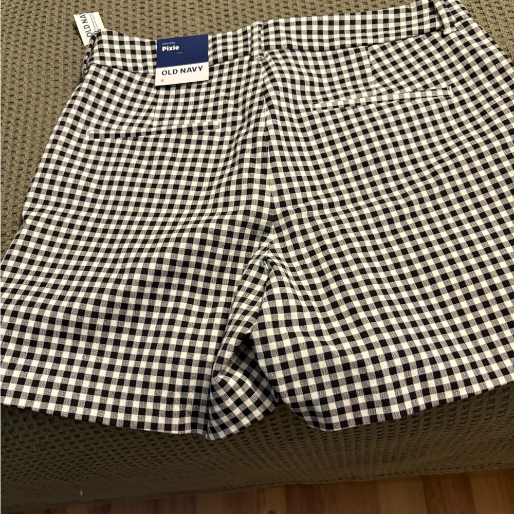 Old Navy Black and White Bermuda Shorts Gingham Style